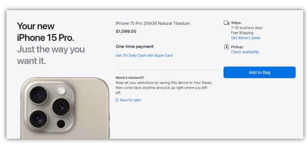 아이폰15프로 내츄럴티타늄 해외배송 기간