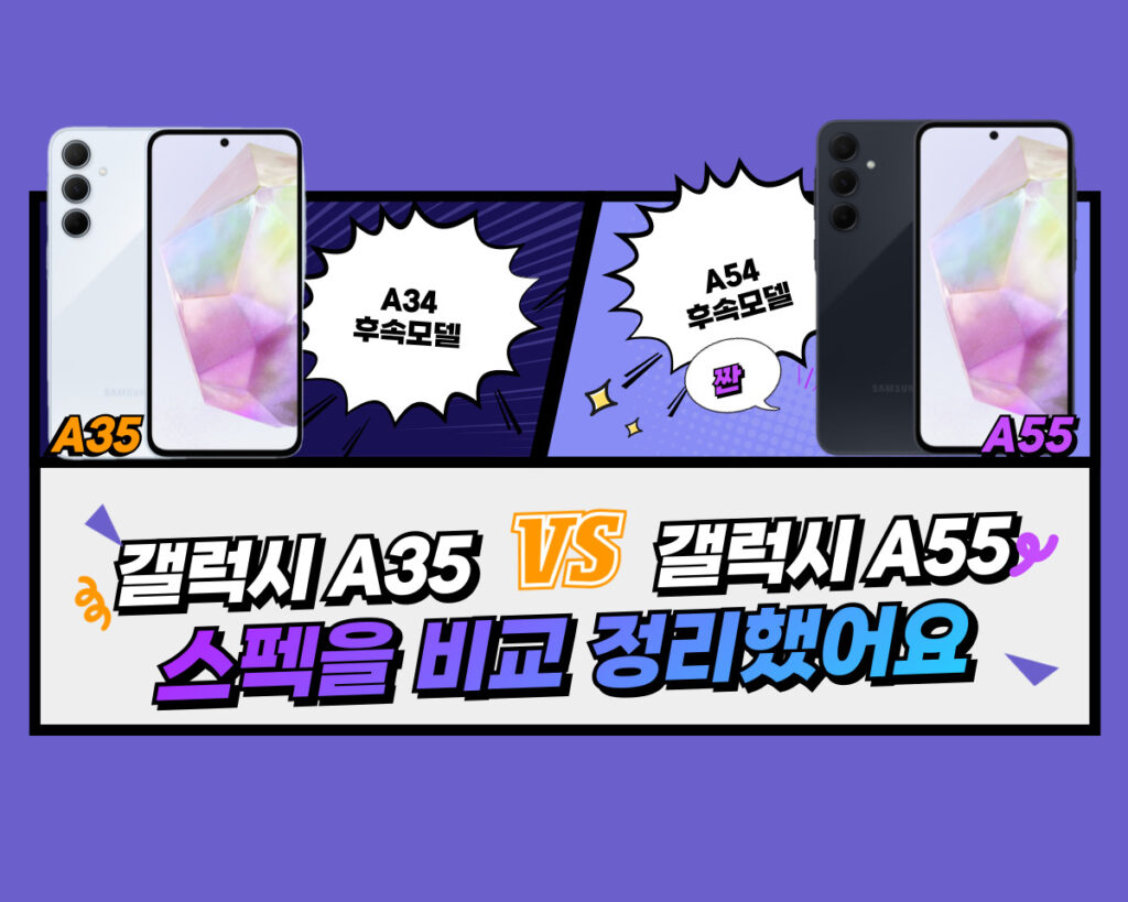갤럭시 A35와 A55 스펙 비교 정리