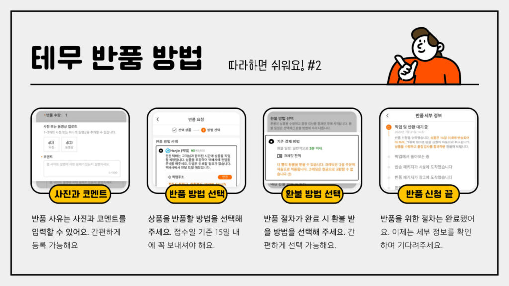 테무 쇼핑 반품 및 환불 방법 단계별 프로세스 최종 정리 요약