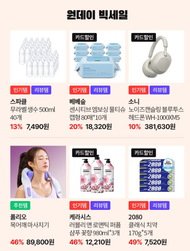 쿠팡 와우 원데이 빅세일 할인 프로모션 2024년 11월