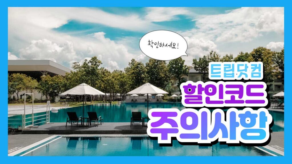 트립닷컴 할인코드 적용 방법과 주의사항