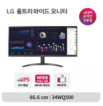 LG 34인치 울트라 와이드 모니니터 34WQ500