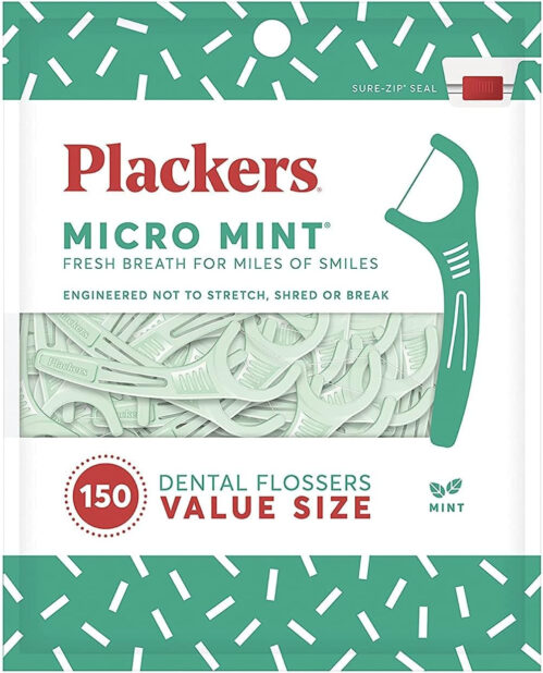 Plackers 마이크로 민트 일회용 스틱형 치실 150개 4개 팩